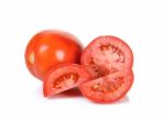 Sliced Tomato Isolated On The White Background Stock Photo