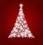 Christmas Tree With Snowflakes Stock Photo