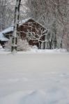 The Snowy House Stock Photo