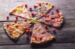 Pizza On Table Stock Photo