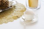 Table With A Coffee Cup Stock Photo