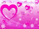 Hearts Background Indicates Valentine's Day And Abstract Stock Photo