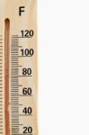 Wooden Thermometer Stock Photo