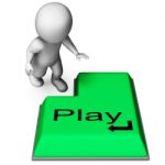 Play Key Means Online Playing And Entertainment Stock Photo