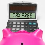 Tax Free Calculator Shows Untaxed Duty Free Merchandise Stock Photo