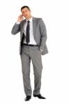 Businessman With Phone Stock Photo