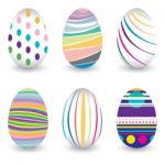 Easter Day  For Egg Isolated On  Design. Colorful Chevron Pattern For Eggs. Colorful Egg Isolated On White Background Stock Photo