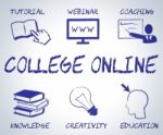 College Online Means Web Site And Colleges Stock Photo