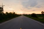 Road At The Sunset Stock Photo