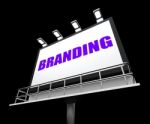 Branding Media Sign Indicates Company Brand Labels Stock Photo