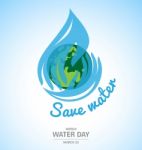 Water Drop In Hand Design With Earth For World Water Day Stock Photo