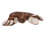 Cassava Root Isolated On A White Background Stock Photo