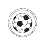 Soccer Coffee Stain Sport Thin Line Flat Design Icon  Illu Stock Photo