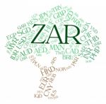 Zar Currency Indicates South African Rands And Currencies Stock Photo