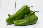 Fresh Green Cayenne Peppers Stock Photo