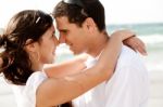 Young Couple Romancing Stock Photo