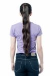 Back Pose Of Young Female Stock Photo