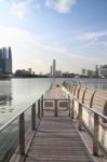 Vertical Pier Port Of Travel Ship Stock Photo