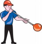 Glassblower Glassblowing Isolated Cartoon Stock Photo