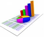 Pie Chart Indicates Stat Graphics And Infochart Stock Photo