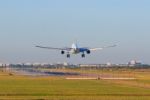 Passenger Plane Appoaching To Landing On Airport Runways Stock Photo