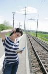 Young Woman Confused Stock Photo