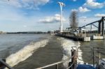 View Of The London Cable Car Over The River Thames Stock Photo