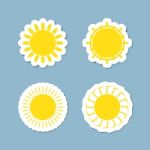 Sun Icon Set Stock Photo