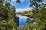 Beautiful Scenic Of Matheson Lake In Fox Glacier Destination New Zeland Stock Photo