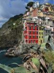 Riomaggiore View, Gulf Of 5 Terre M Stock Photo