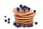 Stack Of Pancakes With Fresh Blueberries Stock Photo