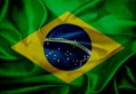 Brazil Grunge Waving Flag Stock Photo