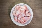 Raw Chicken Wings In A Bow Prepare For Cooking Stock Photo