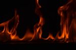 Beautiful Fire Flames On Black Background Stock Photo