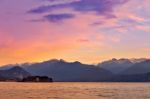 Lake Maggiore And Swiss Alps Stock Photo