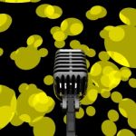 Microphone And Lights Shows Mic Concert Performance Or Music Sho Stock Photo