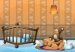 Cartoon  Illustration Interior Kid Room With Separated Layers Stock Photo