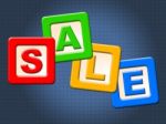 Sale Kids Blocks Indicates Youths Youngsters And Youth Stock Photo