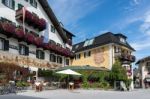 View Of A Guesthouse In St. Gilgen Stock Photo