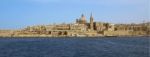 Panoramic Image Of Valletta, Capital City Of Mediterranean Island Malta Stock Photo