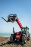 Worthing, West Sussex/uk - April 20 : Tractor Parked On Worthing Stock Photo