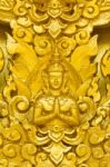 Golden Buddha Stucco Stock Photo