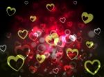 Hearts Background Shows Romantic Adoring And Fond
 Stock Photo