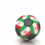 Iran Flag Soccer Ball Isolated White Background Stock Photo