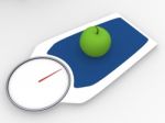 3d Apple On Weight Scale  Stock Photo