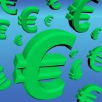 Euro Signs In Green Stock Photo