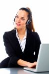 Businesswoman With Laptop Stock Photo