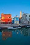 Italy Venice Burano Island Stock Photo