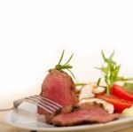 Beef Filet Mignon Grilled With Vegetables Stock Photo