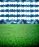 Soccer Field And The Bright Lights Stock Photo